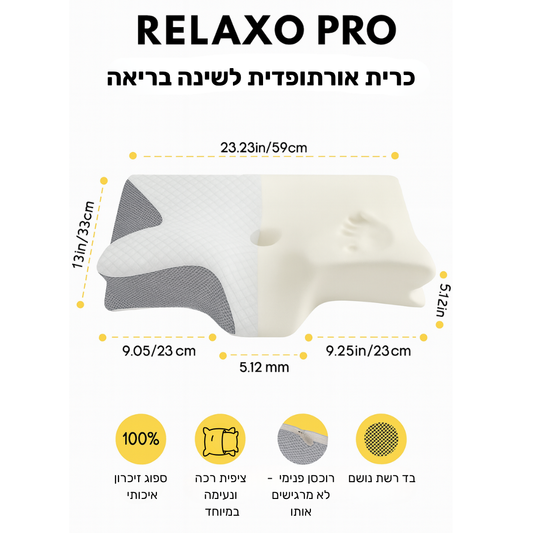 RELAXO PRO – כרית אורטופדית לשינה טובה